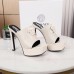Versace La Medusa Platform Mules In White Calfskin Versace La Medusa Platform Mules In White Calfskin