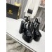 Versace La Medusa Platform Sandals In Black Calfskin Versace La Medusa Platform Sandals In Black Calfskin