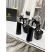 Versace La Medusa Platform Sandals In Black Calfskin Versace La Medusa Platform Sandals In Black Calfskin