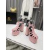 Versace La Medusa Platform Sandals In Pink Calfskin Versace La Medusa Platform Sandals In Pink Calfskin