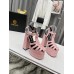 Versace La Medusa Platform Sandals In Pink Calfskin Versace La Medusa Platform Sandals In Pink Calfskin