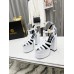 Versace La Medusa Platform Sandals In White Calfskin Versace La Medusa Platform Sandals In White Calfskin