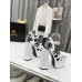 Versace La Medusa Platform Sandals In White Calfskin Versace La Medusa Platform Sandals In White Calfskin