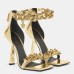 Versace Medusa Chain Sandals 110mm In Gold Leather Versace Medusa Chain Sandals 110mm In Gold Leather