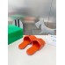Bottega Veneta Patch Flat Slides In Orange Lambskin Bottega Veneta Patch Flat Slides In Orange Lambskin