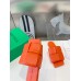 Bottega Veneta Patch Flat Slides In Orange Lambskin Bottega Veneta Patch Flat Slides In Orange Lambskin