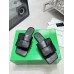 Bottega Veneta Patch Flat Slides In Black Lambskin Bottega Veneta Patch Flat Slides In Black Lambskin