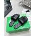 Bottega Veneta Patch Flat Slides In Black Lambskin Bottega Veneta Patch Flat Slides In Black Lambskin