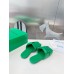 Bottega Veneta Patch Flat Slides In Green Lambskin Bottega Veneta Patch Flat Slides In Green Lambskin