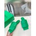 Bottega Veneta Patch Flat Slides In Green Lambskin Bottega Veneta Patch Flat Slides In Green Lambskin