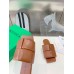 Bottega Veneta Patch Flat Slides In Brown Lambskin Bottega Veneta Patch Flat Slides In Brown Lambskin