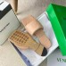 Bottega Veneta Rubber Lido Slides In Peachy Lambskin Bottega Veneta Rubber Lido Slides In Peachy Lambskin