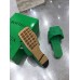 Bottega Veneta Lido Slides In Green Intreccio Lambskin Bottega Veneta Lido Slides In Green Intreccio Lambskin