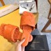 Bottega Veneta Lido Slides In Orange Intreccio Lambskin Bottega Veneta Lido Slides In Orange Intreccio Lambskin
