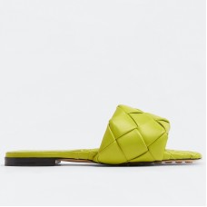 Bottega Veneta Lido Slides In Kiwi Intreccio Lambskin Bottega Veneta Lido Slides In Kiwi Intreccio Lambskin