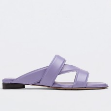Bottega Veneta Band Slides In Lavender Lambskin Bottega Veneta Band Slides In Lavender Lambskin