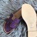 Hermes Oran Slide Sandals In Purple Ostrich Leather Hermes Oran Slide Sandals In Purple Ostrich Leather