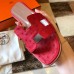 Hermes Oran Slide Sandals In Red Ostrich Leather Hermes Oran Slide Sandals In Red Ostrich Leather