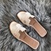 Hermes Oran Slide Sandals In White Ostrich Leather Hermes Oran Slide Sandals In White Ostrich Leather