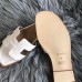 Hermes Oran Slide Sandals In White Ostrich Leather Hermes Oran Slide Sandals In White Ostrich Leather