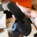 Hermes Oran Slide Sandals In Black Epsom Calfskin Hermes Oran Slide Sandals In Black Epsom Calfskin