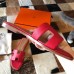 Hermes Oran Slide Sandals In Red Epsom Calfskin Hermes Oran Slide Sandals In Red Epsom Calfskin