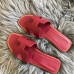 Hermes Oran Slide Sandals In Ruby Epsom Calfskin Hermes Oran Slide Sandals In Ruby Epsom Calfskin