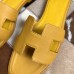 Hermes Oran Slide Sandals In Yellow Epsom Calfskin Hermes Oran Slide Sandals In Yellow Epsom Calfskin