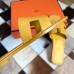 Hermes Oran Slide Sandals In Yellow Epsom Calfskin Hermes Oran Slide Sandals In Yellow Epsom Calfskin
