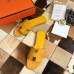 Hermes Oran Slide Sandals In Yellow Epsom Calfskin Hermes Oran Slide Sandals In Yellow Epsom Calfskin