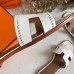 Hermes Oran Slide Sandals In White Swift Perforated Calfskin Hermes Oran Slide Sandals In White Swift Perforated Calfskin