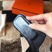 Hermes Oran Slide Sandals In Black Suede With Crystal Hermes Oran Slide Sandals In Black Suede With Crystal