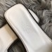 Hermes Oran Slide Sandals In White Suede With Crystal