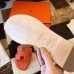 Hermes Oran Slide Sandals In Orange Clemence Leather Hermes Oran Slide Sandals In Orange Clemence Leather