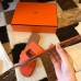 Hermes Oran Slide Sandals In Orange Clemence Leather Hermes Oran Slide Sandals In Orange Clemence Leather