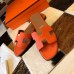 Hermes Oran Slide Sandals In Orange Clemence Leather Hermes Oran Slide Sandals In Orange Clemence Leather
