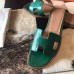 Hermes Oran Slide Sandals In Green Lizard Leather Hermes Oran Slide Sandals In Green Lizard Leather