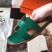 Hermes Oran Slide Sandals In Green Lizard Leather Hermes Oran Slide Sandals In Green Lizard Leather