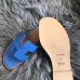 Hermes Oran Slide Sandals In Blue Swift Calfskin Hermes Oran Slide Sandals In Blue Swift Calfskin