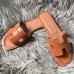 Hermes Oran Slide Sandals In Brown Swift Calfskin Hermes Oran Slide Sandals In Brown Swift Calfskin