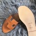 Hermes Oran Slide Sandals In Brown Swift Calfskin Hermes Oran Slide Sandals In Brown Swift Calfskin