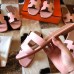Hermes Oran Slide Sandals In Pink Swift Calfskin Hermes Oran Slide Sandals In Pink Swift Calfskin