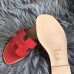Hermes Oran Slide Sandals In Red Swift Calfskin Hermes Oran Slide Sandals In Red Swift Calfskin
