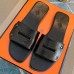 Hermes View Slide Sandals In Black Leather Hermes View Slide Sandals In Black Leather