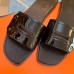 Hermes View Slide Sandals In Black Patent Calfskin Hermes View Slide Sandals In Black Patent Calfskin