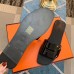 Hermes View Slide Sandals In Black Patent Calfskin Hermes View Slide Sandals In Black Patent Calfskin