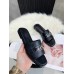 Hermes Villa Slide Sandals In Black Leather