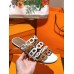 Hermes Thalassa Slide Sandals In Brown/White Lambskin Hermes Thalassa Slide Sandals In Brown/White Lambskin