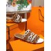 Hermes Thalassa Slide Sandals In Brown/White Lambskin Hermes Thalassa Slide Sandals In Brown/White Lambskin