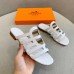 Hermes Camelia Slide Sandals In White Calfskin Hermes Camelia Slide Sandals In White Calfskin